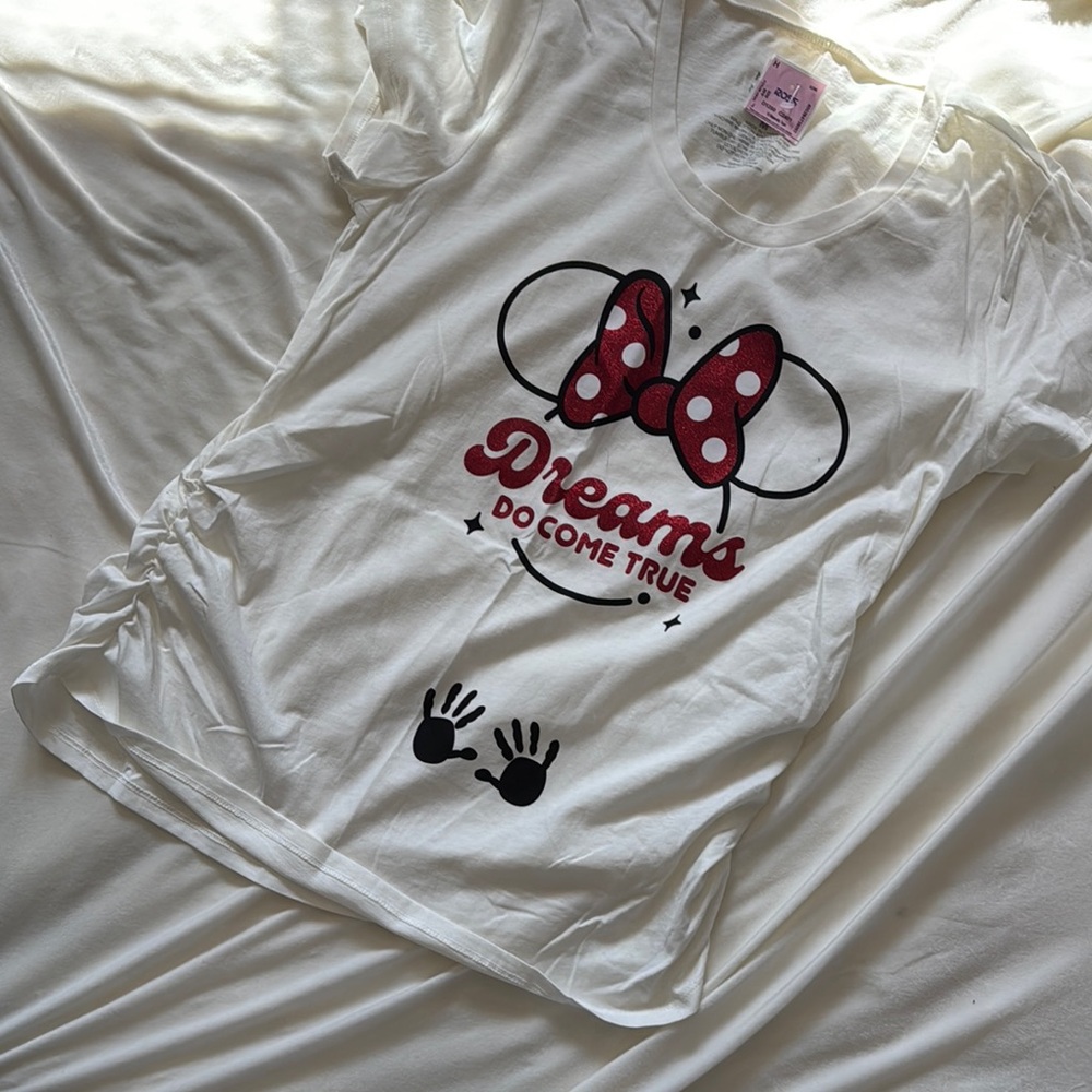 Disney White and Red Minnie Mouse Maternity Tee